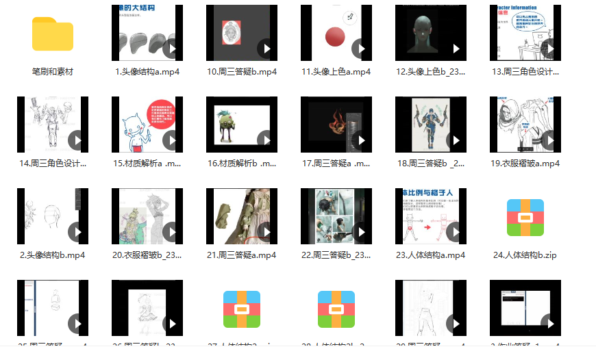 009.zeenchin角色基础设计2021【画质一般有笔刷和素材】-知云阁资源站