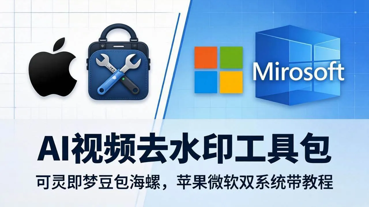 （18073期）AI视频去水印工具包：可灵即梦豆包海螺，苹果微软双系统带教程-知云阁资源站