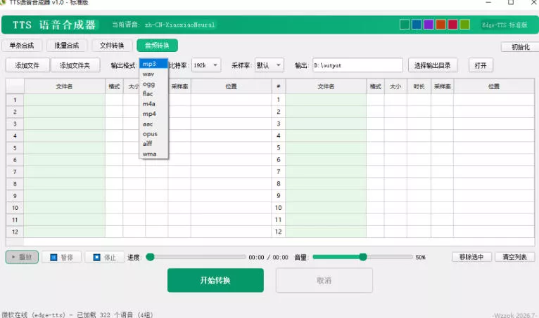 最新TTS配音，支持批量，支持文件格式转换，功能超多-知云阁资源站