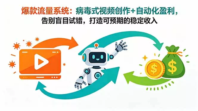 爆款流量系统:病毒式视频创作+自动化盈利,告别盲目试错,打造可预期的稳定收入-知云阁资源站