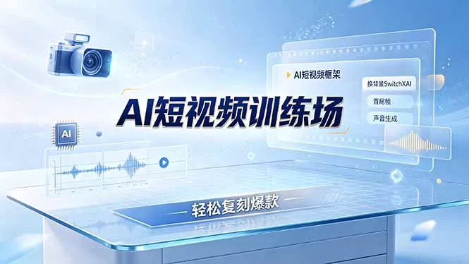 老陈AI短视频训练场：AI短视频框架+换背景SwitchXAI+首尾帧+声音生成，轻松复刻爆款-知云阁资源站
