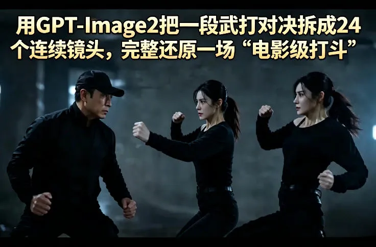 用GPT-Image2把一段武打对决拆成24个连续镜头,完整还原一场“电影级打斗” 用GPT-Image2把一段武打对决拆成24个连续镜头,完整还原一场“电影级打斗”