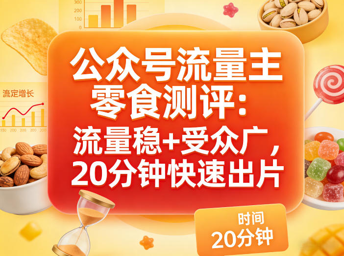 公众号流量主之零食测评赛道,流量稳+受众广,20分钟一条作品-知云阁资源站