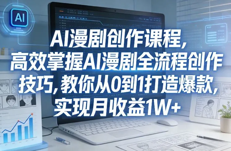 某社群AI漫剧创作课程，高效掌握AI漫剧全流程创作技巧，教你从0到1打造爆款，实现月收益1W+-知云阁资源站