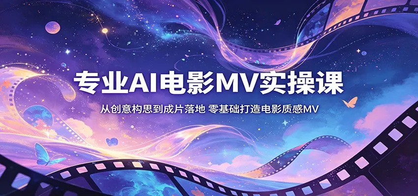 专业AI电影MV实操课:从创意构思到成片落地,零基础打造电影质感MV-知云阁资源站