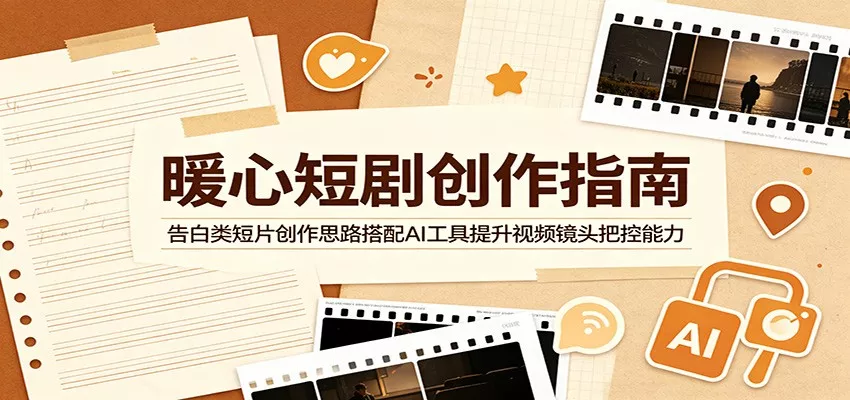 暖心短剧创作指南:告白类短片创作思路搭配AI工具提升视频镜头把控能力-知云阁资源站