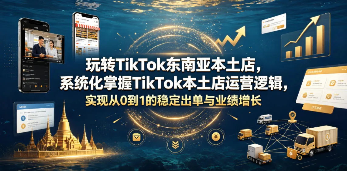 玩转TikTok东南亚本土店，系统化掌握TikTok本土店运营逻辑，实现从0到1的稳定出单与业绩增长-知云阁资源站