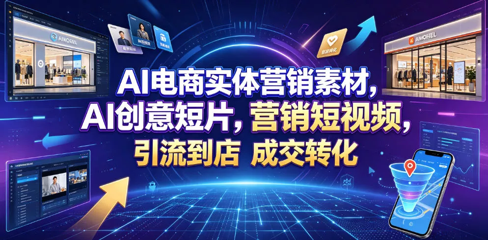AI电商实体营销素材，AI创意短片，高效打造营销短视频，轻松引流到店，稳定提升门店客流与成交转化-知云阁资源站