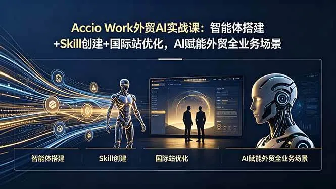 （19086期）Accio Work外贸AI实战课：智能体搭建+Skill创建+国际站优化，AI赋能外贸全业务场景-知云阁资源站