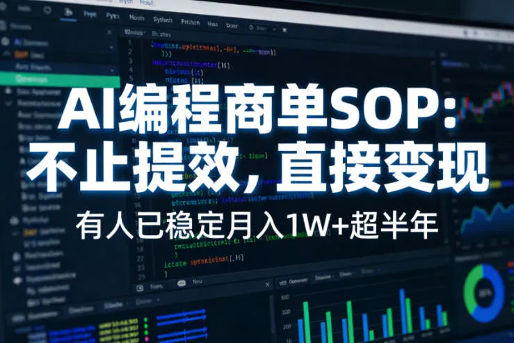 AI编程商单SOP,AI编程不能只给工作提效,还要直接变现,有人已经稳定月入1W+半年了-知云阁资源站