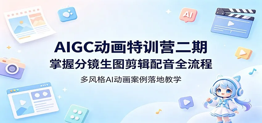 AIGC动画特训营二期:掌握分镜生图剪辑配音全流程,多风格AI动画案例落地教学-知云阁资源站