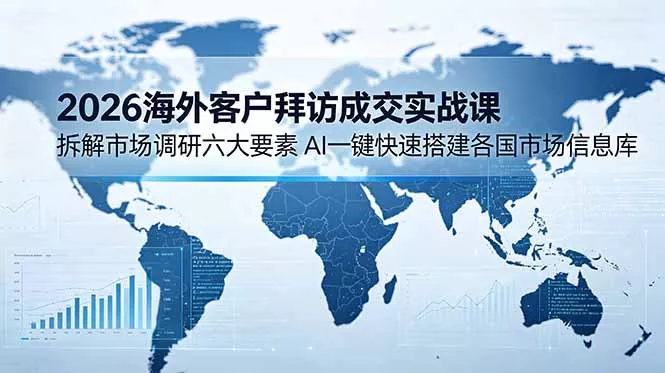 2026海外客户拜访成交实战课：拆解市场调研六大要素，AI一键快速搭建各国市场信息库-知云阁资源站