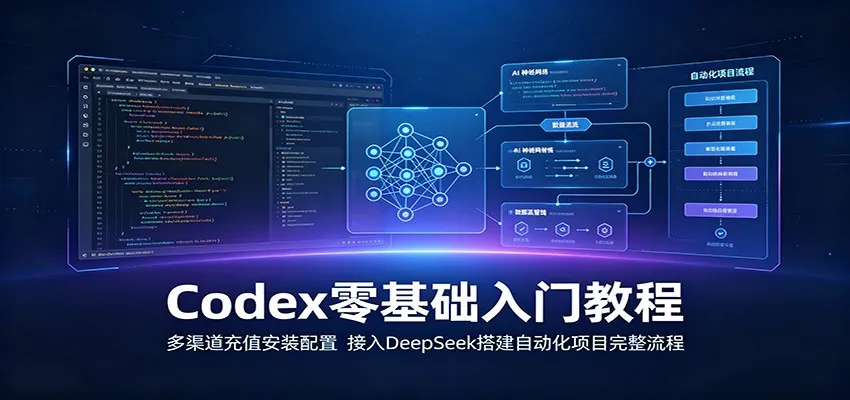 Codex零基础入门教程:多渠道充值安装配置,接入DeepSeek搭建自动化项目完整流程-知云阁资源站