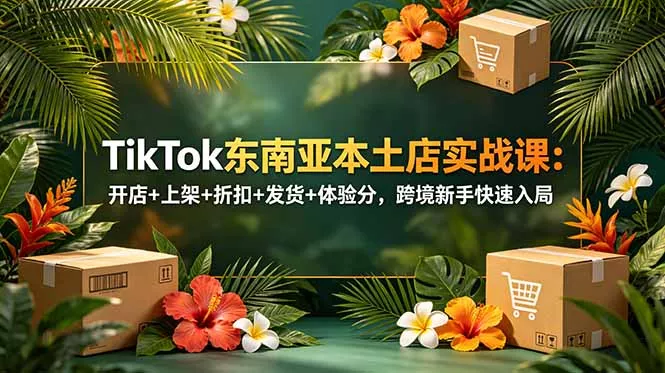 TikTok东南亚本土店实战课:开店+上架+折扣+发货+体验分,跨境新手快速入局-知云阁资源站
