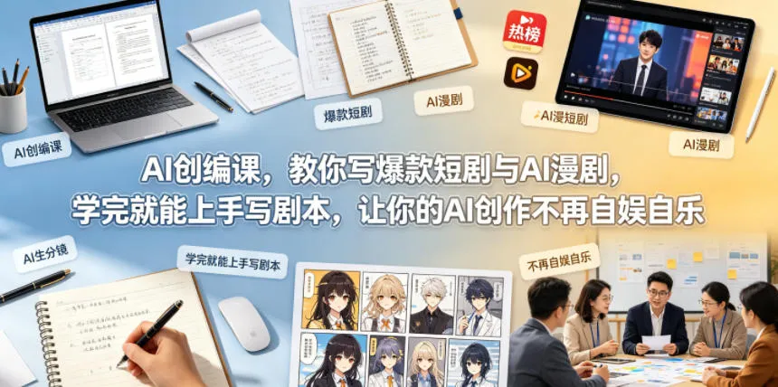 AI创编课,教你写爆款短剧与AI漫剧,学完就能上手写剧本,让你的AI创作不再自娱自乐-知云阁资源站