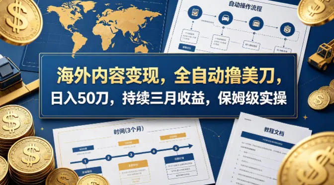 海外内容变现,全自动撸美刀,日入50刀,持续三月收益,保姆级实操【揭秘】-知云阁资源站