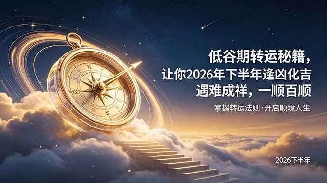 （19024期）付费文章：低谷期转运秘籍，让你2026年下半年逢凶化吉，遇难成祥，一顺百顺。-知云阁资源站