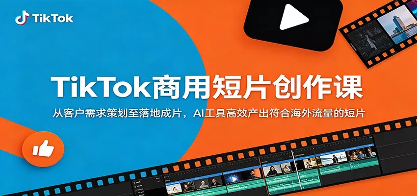 TikTok商用短片创作课:从客户需求策划至落地成片,AI工具高效产出符合海外流量的短片-知云阁资源站