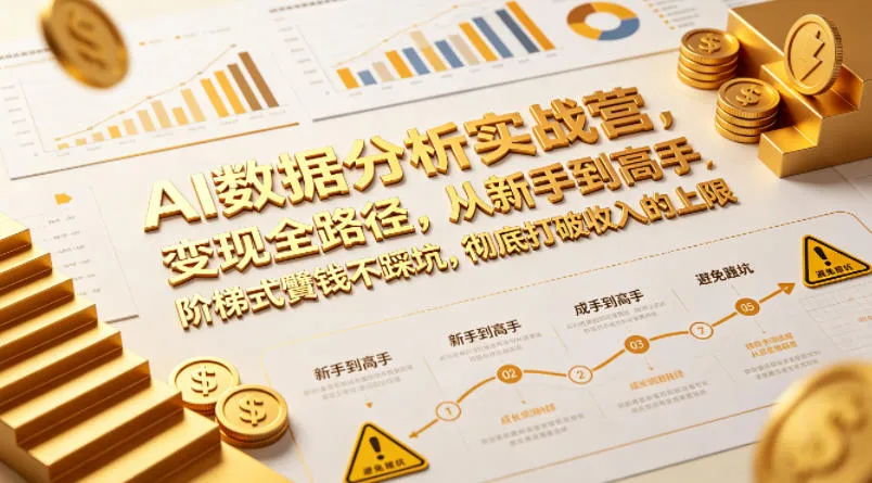 AI数据分析实战营，变现全路径，从新手到高手，阶梯式賺钱不踩坑，彻底打破收入的上限-知云阁资源站