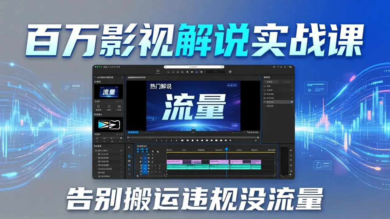 百万影视解说实战课:告别搬运违规没流量,AI文案+配音+剪映,做出能上热门的解说视频 百万影视解说实战课:告别搬运违规没流量,AI文案+配音+剪映,做出能上热门的解说视频