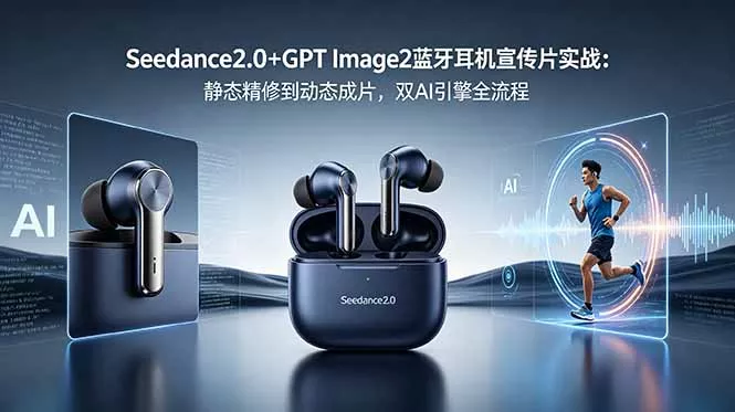 Seedance2.0+GPT Image2蓝牙耳机宣传片实战:静态精修到动态成片,双AI引擎全流程-知云阁资源站