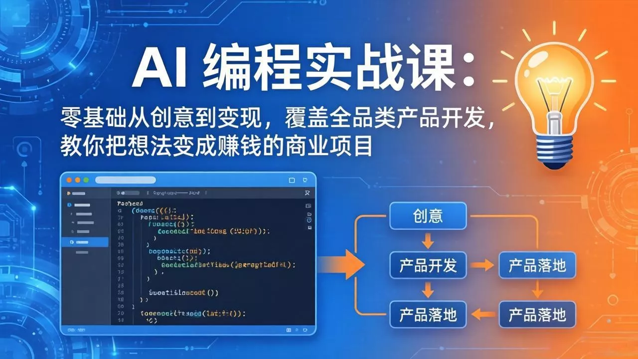 AI编程实战课-第三期-5月19更新:零基础从创意到变现,覆盖全品类产品开发,把想法变成赚钱项目-知云阁资源站