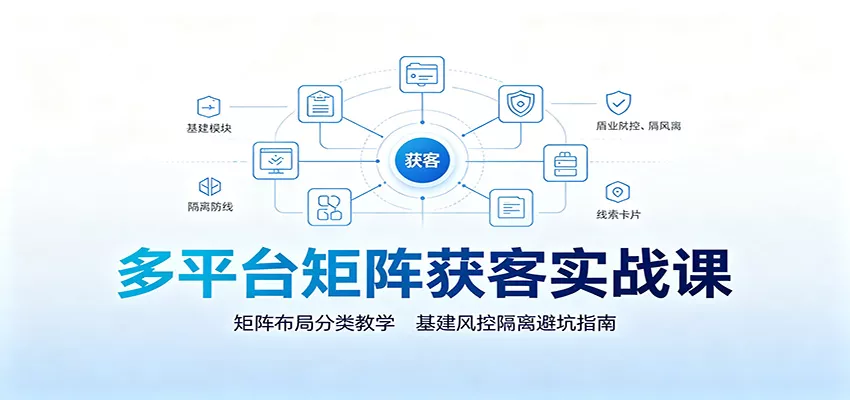多平台矩阵获客实战课:矩阵布局分类教学,基建风控隔离避坑指南-知云阁资源站