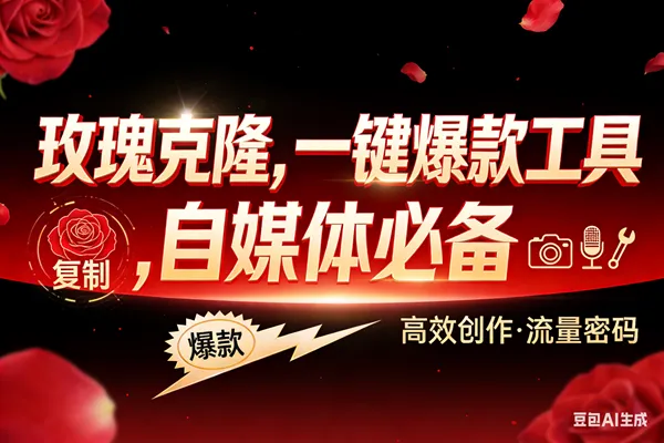 （17837期）玫瑰克隆，ai鲁大魔工具，自媒体必备神器，一键爆款，详细教程。