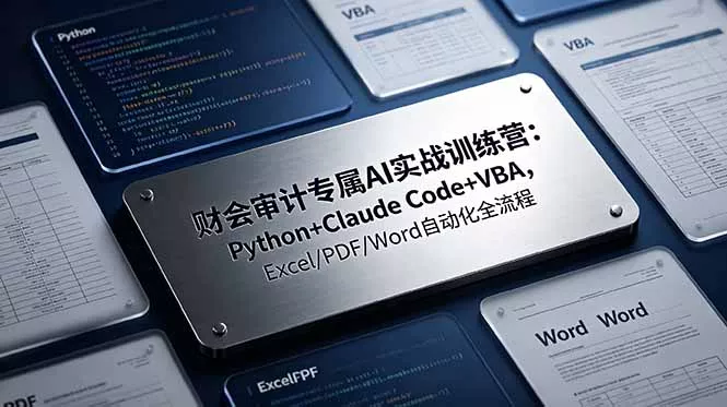 财会审计专属 AI实战训练营：Python+Claude Code+VBA，Excel/PDF/Word自动化全流程-知云阁资源站