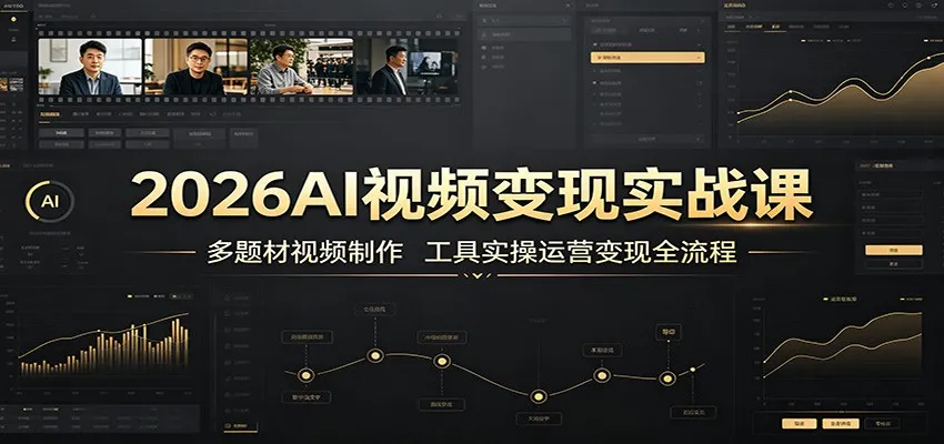 2026AI视频变现实战课:多题材视频制作,工具实操运营变现全流程-知云阁资源站