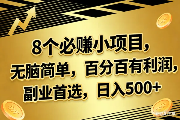 (17793期)10个必赚的小项目,百分百有利润,无脑简单,副业首选,日入300+-知云阁资源站