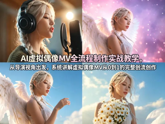 AI虚拟偶像MV全流程制作实战教学,从导演视角出发,系统讲解虚拟偶像MV从0到1的完整创作流程 AI虚拟偶像MV全流程制作实战教学,从导演视角出发,系统讲解虚拟偶像MV从0到1的完整创作流程