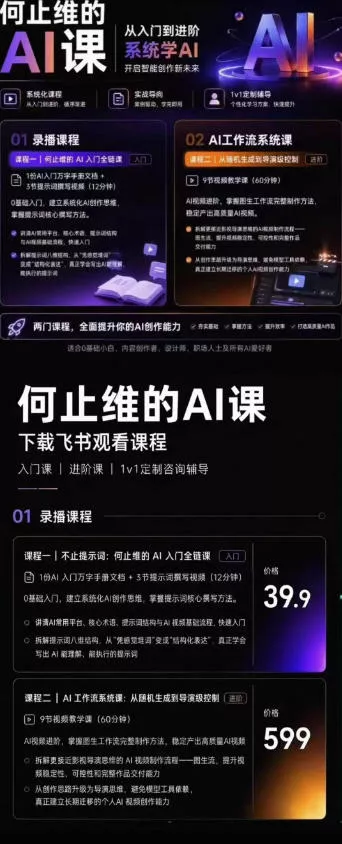 AI创作全链路实战教程｜万字手册·提示词拆解·9节工作流课，打造稳定高质量AI视频作品-知云阁资源站