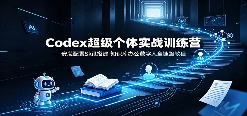 Codex超级个体实战训练营:安装配置Skill搭建,知识库办公数字人全链路教程-知云阁资源站