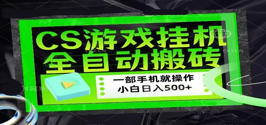 CSGO游戏挂机捡漏搬砖,超稳定的项目,带领1000+小白实现日入500+-知云阁资源站