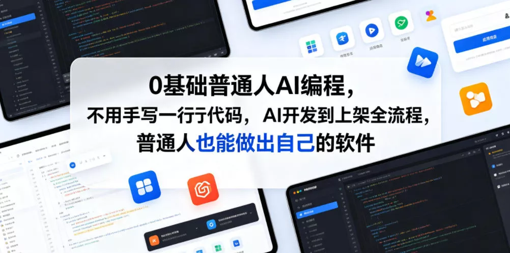 0基础普通人AI编程,不用手写一行代码,AI开发到上架全流程,普通人也能做出自己的软件-知云阁资源站