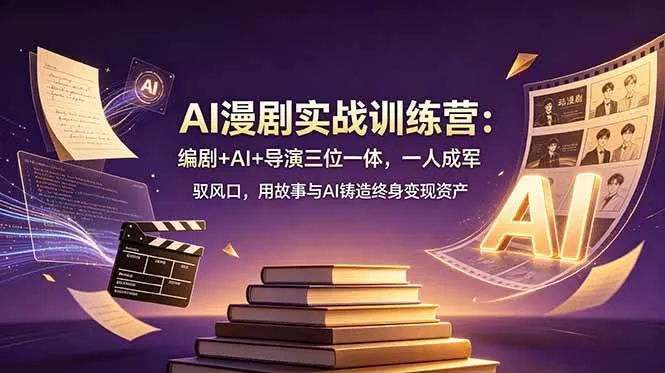 （19032期）AI漫剧实战训练营：编剧+AI+导演三位一体，一人成军 驭风口，用故事与AI铸造终身变现资产-知云阁资源站