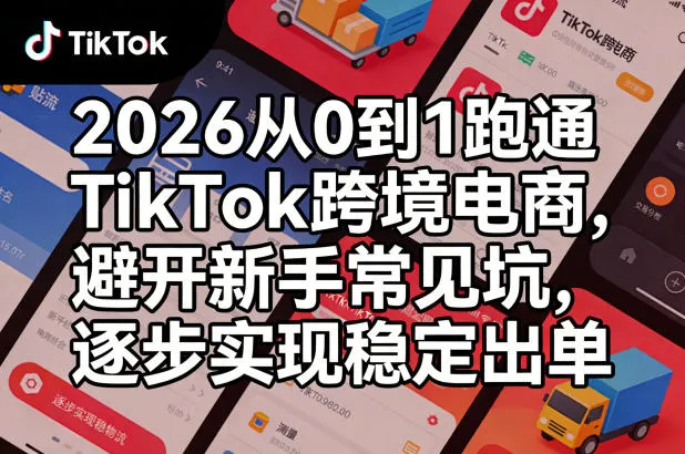 2026从0到1跑通TikTok跨境电商,避开新手常见坑,逐步实现稳定出单-知云阁资源站