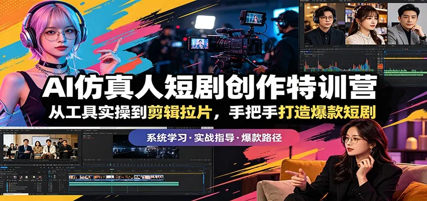 AI仿真人短剧创作特训营：从工具实操到剪辑拉片，手把手打造爆款短剧-知云阁资源站
