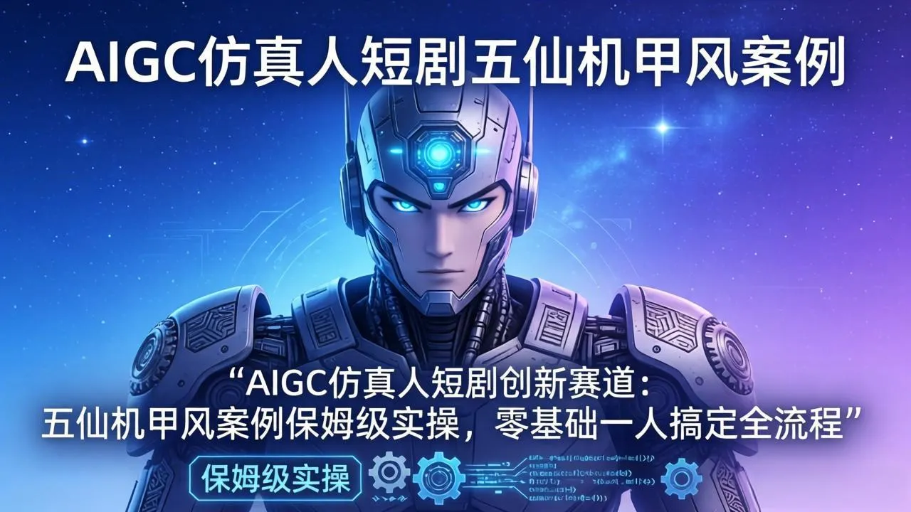 AIGC仿真人短剧创新赛道:五仙机甲风案例保姆级实操,零基础一人搞定全流程 AIGC仿真人短剧创新赛道:五仙机甲风案例保姆级实操,零基础一人搞定全流程