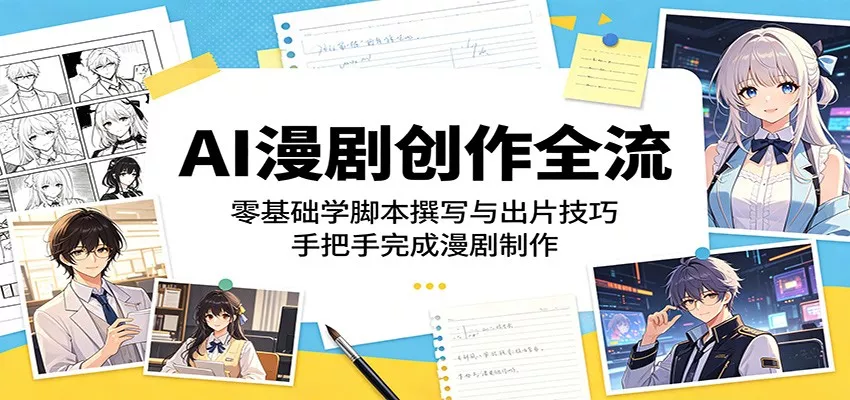 AI漫剧创作全流程:零基础学脚本撰写与出片技巧,手把手完成漫剧制作-知云阁资源站
