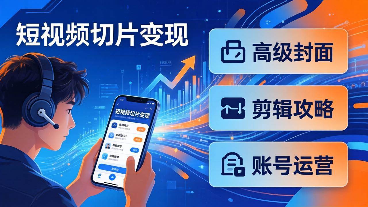 (17758期)短视频切片变现速成班2.0:高级封面+剪辑攻略+账号运营,0基础小白快速入局副业-知云阁资源站