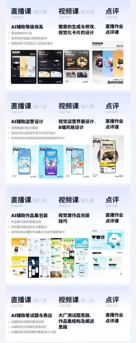 AI+UI系统实战课:十周完整教学|图标IP运营视觉|笔试作品集交互动效全套落地教程-知云阁资源站