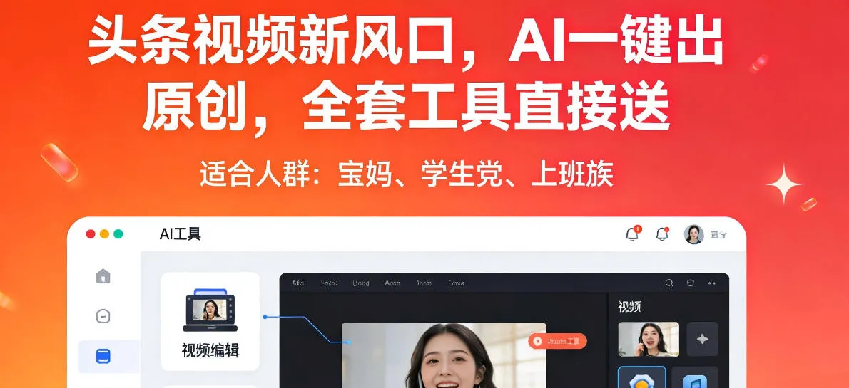 头条视频新风口,AI一键出原创,全套工具直接送,人人可做,有手就行【揭秘】-知云阁资源站