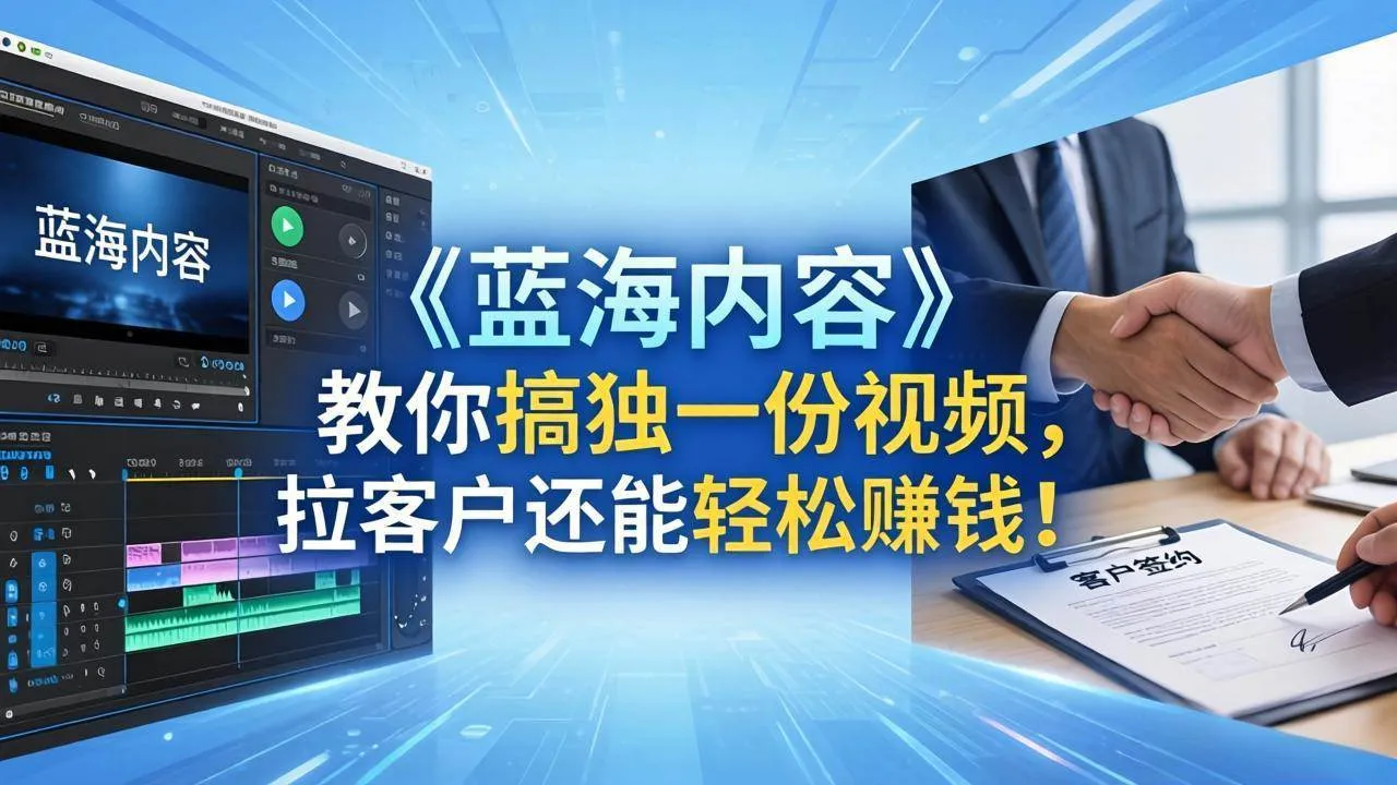 (18301期)做视频卷不动了?《蓝海内容》教你搞独一份视频,拉客户还能轻松赚钱! (18301期)做视频卷不动了?《蓝海内容》教你搞独一份视频,拉客户还能轻松赚钱!