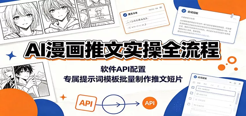 AI漫画推文实操全流程:软件API配置,专属提示词模板批量制作推文短片-知云阁资源站