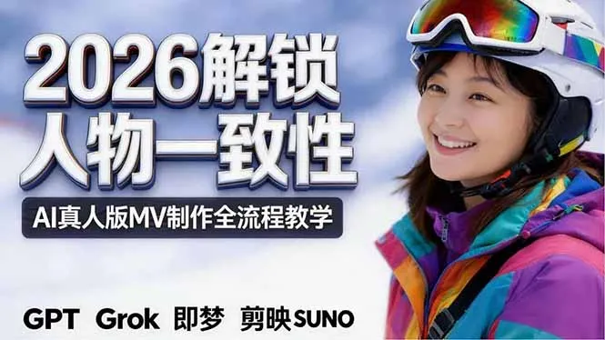 2026独创解锁人物一致性：AI真人版MV制作，不讲空话，不拼概念，全流程实操-知云阁资源站