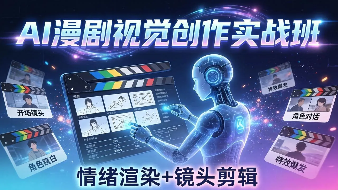 AI漫剧视觉导演思维实战班,从脚本到成片全掌握,分镜设计情绪渲染一站学会-知云阁资源站