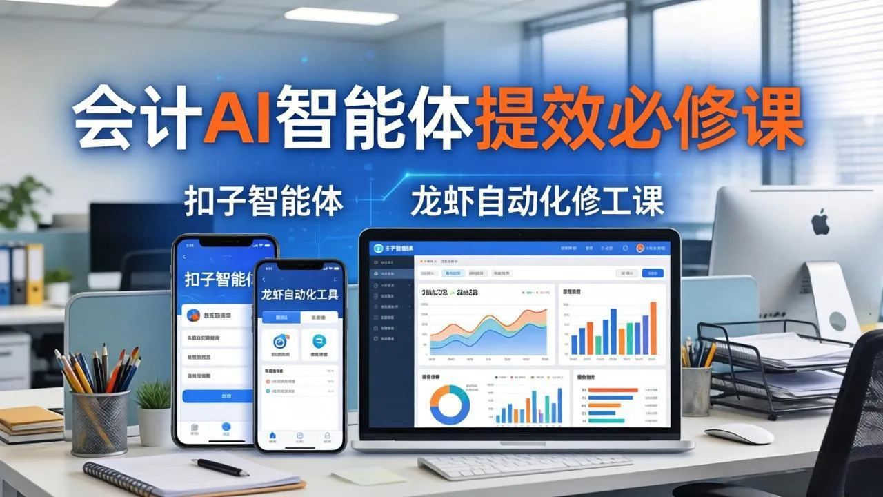 财务会计AI智能体提效必修课:扣子智能体+龙虾自动化+报表分析,一站式提升财务工作效率-知云阁资源站