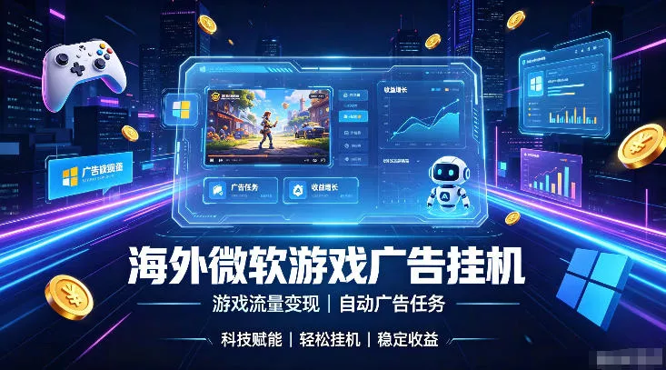 海外游戏广告自动挂G，轻资产海外副业风口，单设备稳定产出500+【揭秘】-知云阁资源站